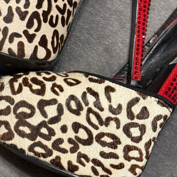 SM /PLATFORM LEOPARD PRINT RED RHINESTONE - Picture 8 of 10
